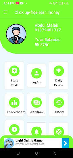 Click up-free earn money स्क्रीनशॉट 1