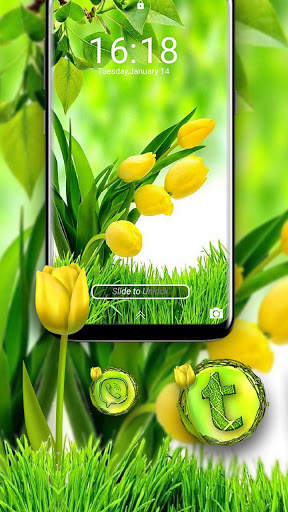 Yellow Tulip Launcher Theme screenshot 3