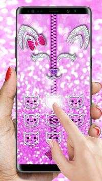Pink Shiny Kitty Zipper Lock скриншот 3