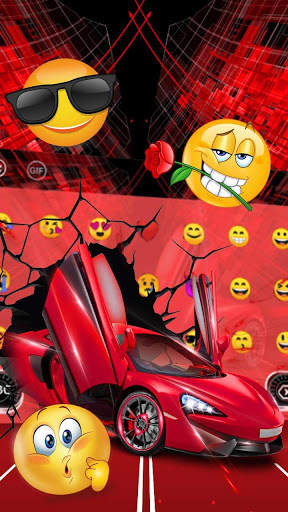 Neon Red Car Keyboard Theme screenshot 3
