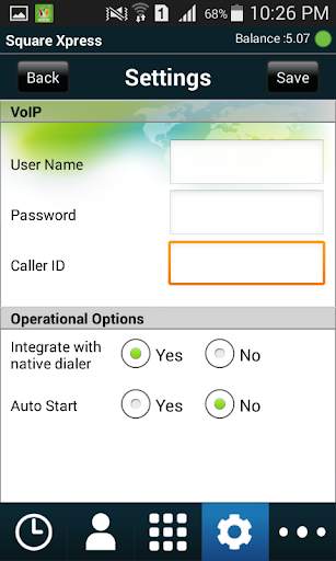 SquareXpress Mobile Dialer screenshot 1