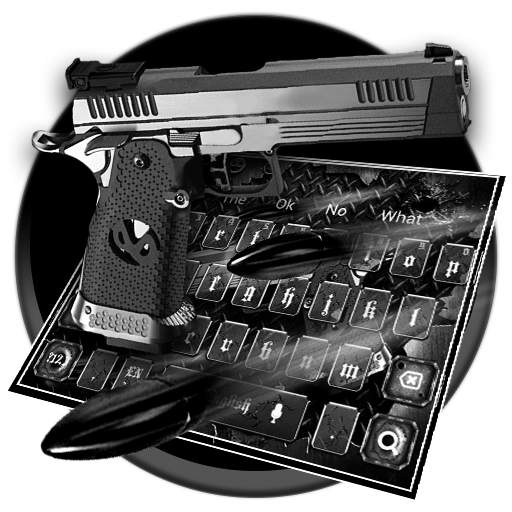 Black Pistol Bullet Keyboard Theme 10001002