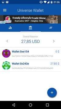 Universe - Ethereum Wallet 4 تصوير الشاشة