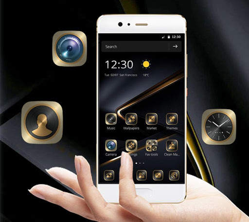 Golden Black Theme for P10 screenshot 1