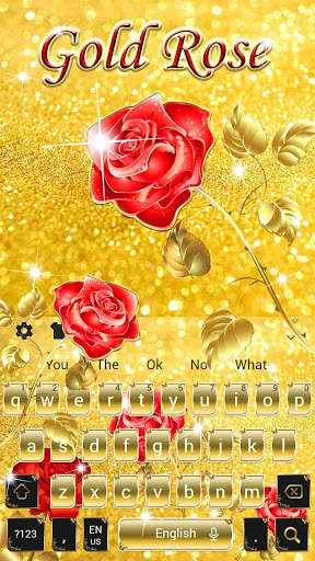 Gold Rose Fancy Keyboard Theme screenshot 4