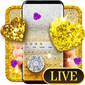 Teclado 3D Glitter Oro icon