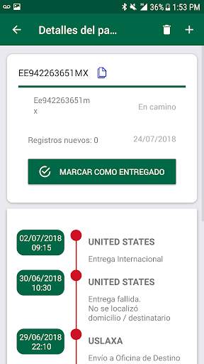 CorreosTrack 2.0 (Correos de México; Mexpost) 4 تصوير الشاشة