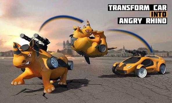 Robot Car Transforming Rhinoceros Wild Rhino Games screenshot 3