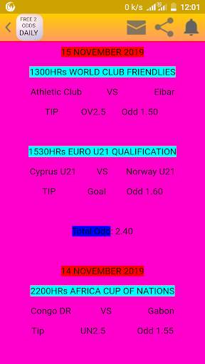 FREE 2+ ODDS DAILY screenshot 1