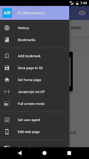 Air (Web Browser) screenshot 2