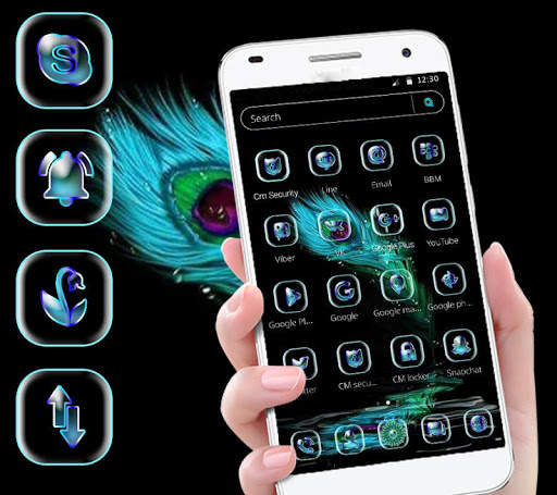 Blue Black Feather Theme screenshot 2