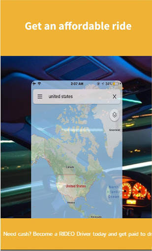 Rideo Rider - A Car Booking App - Hire a Taxi Now! स्क्रीनशॉट 1