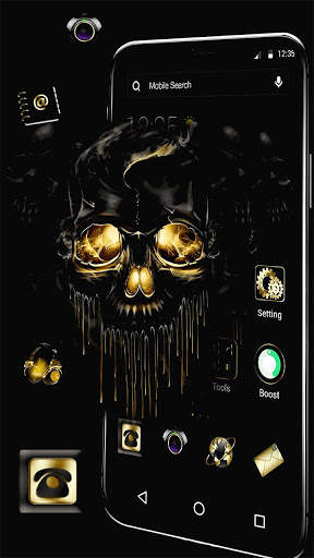 Gold Black Horrific Skull APUS Launcher Theme screenshot 3