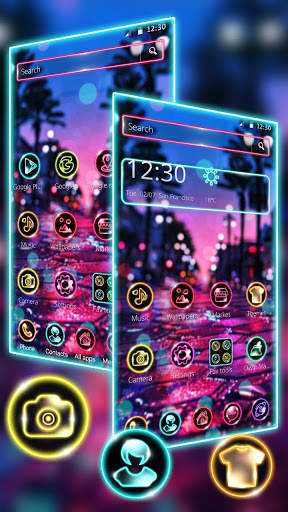 Neon Shiny Street Night Theme🌃 screenshot 2