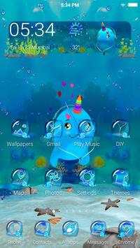 Animated Unicorn Fish Launcher Theme. screenshot 4