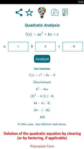 Quadratic Analysis screenshot 8