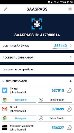 SAASPASS Autenticador Administ screenshot 1