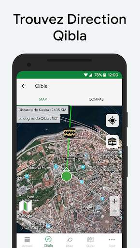 Muslim: Heure de priere, Qibla screenshot 2