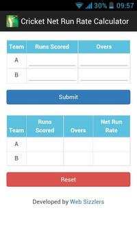 Cricket Net Run Rate Calculate screenshot 1