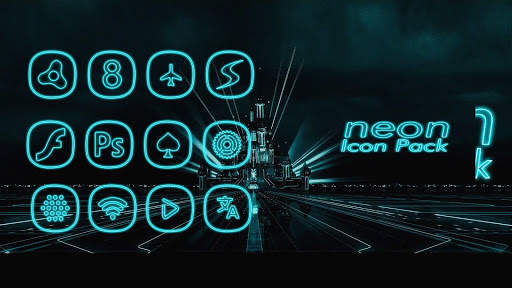 Neon icon pack ligth Blue theme  top to 2019 screenshot 1