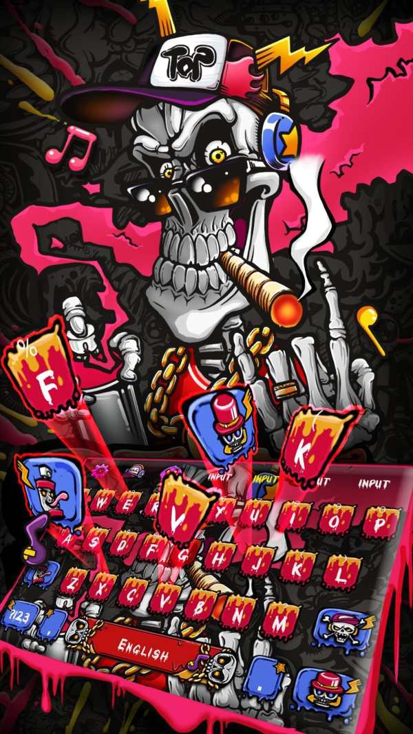 Hip Hop Skull Keyboard Theme screenshot 2