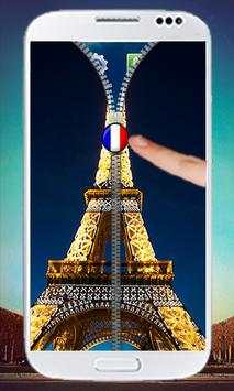 Paris Zipper Screen Lock 3 تصوير الشاشة