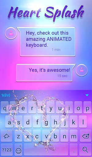 Heart Splash Animated Keyboard स्क्रीनशॉट 3