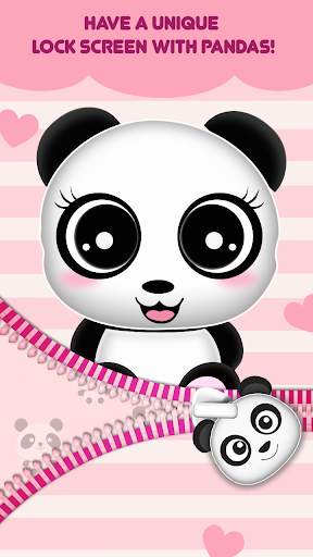 Cute Panda Zipper Lock Screen screenshot 3