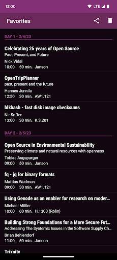 FOSDEM 2023 Schedule screenshot 4