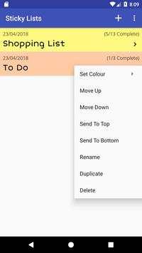 Sticky Lists 3 تصوير الشاشة