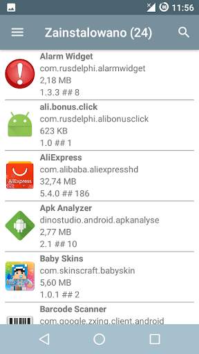 Menedżer aplikacji systemu screenshot 2