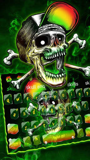 Rasta Skull Keyboard Theme screenshot 1