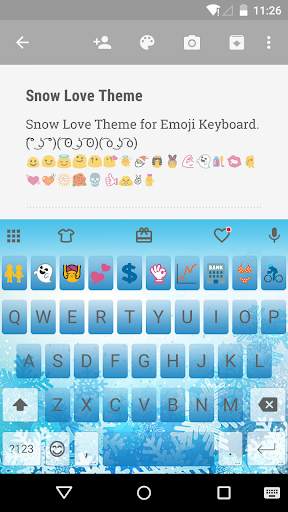 Snow Love Emoji Keyboard Theme screenshot 1