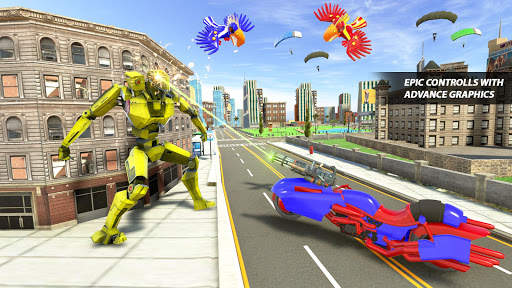 Parrot Robot Transforme: Robot Bike Games स्क्रीनशॉट 5