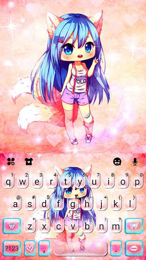 Pink Sakura Girl Keyboard Theme скриншот 5
