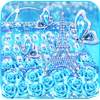Turquoise Diamond Butterfly Keyboard Theme 10001008