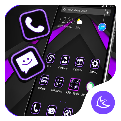 Black &amp; Purple APUS Launcher theme icon