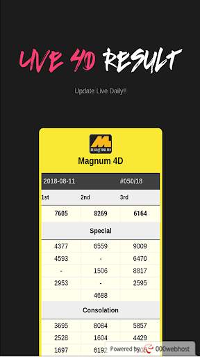 Live 4D Results screenshot 1
