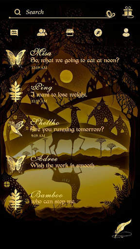 FREE-GO SMS GOLD FOREST THEME 2 تصوير الشاشة