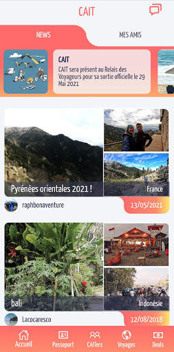 CAIT Réseau social voyageurs screenshot 2