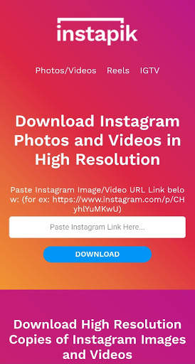 Instapik - Download Instagram Photos & Videos screenshot 1