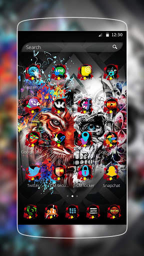 coretan gothic harimau tengkorak tema screenshot 2