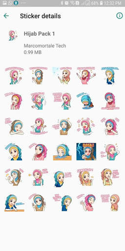 Stiker WA Hijab Muslim - WAStickerApps Whatsapp screenshot 3