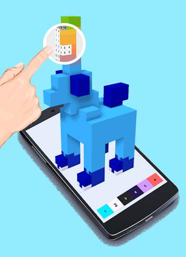how to Coloring 3D unicorn by numbers pixel art screenshot 3