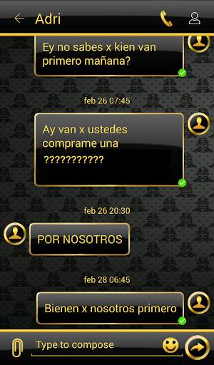 THEME FOR GO SMS BLACK GOLD screenshot 1