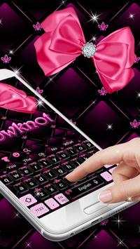 Beautiful Pink Bow Keyboard Theme screenshot 1
