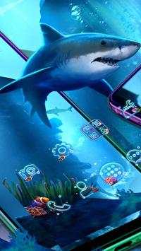 3D Blue Shark Parallax Theme screenshot 2