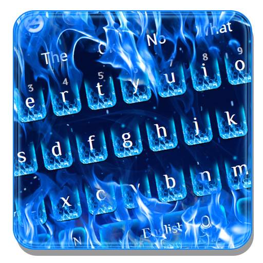 Blue Fire Flame Keyboard Theme 10001002