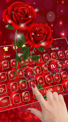 Sparkling Red Rose Keyboard screenshot 1