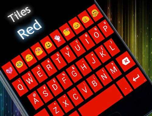 Tiles Red Emoji Keyboard screenshot 5